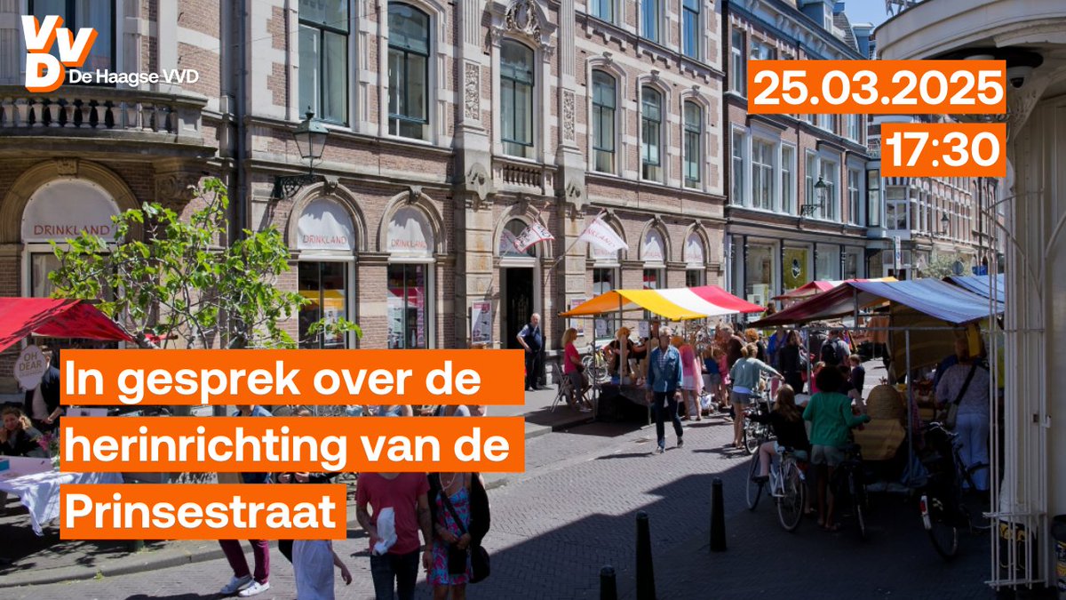 VVDDenHaag's tweet photo. Morgenavond gaan we graag met jou in gesprek over de herinrichting van de Prinsestraat. Dit doen we van 17:30-19:00 in het Nutshuis. Zien we je daar? https://t.co/JXq6iwdg5c