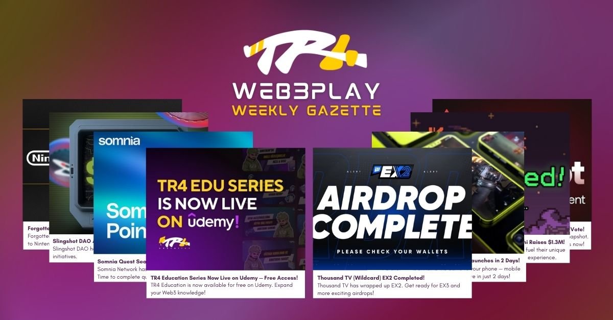 TR4 (@tr4ck3rgg) on Twitter photo Web3-Gaming Gazette#52 is live🗞️
🗓️Events
<a href="/Somnia_Network/">Somnia</a> Quest Season 4
<a href="/ThousandsTV/">ThousandsTV</a> EX2 Completed
🎮Ecosystem News
<a href="/SlingshotDAO/">Slingshot DAO</a> raised $16M
<a href="/XAI_GAMES/">XAI 🎮⛓️</a> <a href="/raijin_games/">Raijin</a> launch
<a href="/ParallelTCG/">Parallel</a> Mobile Version
<a href="/avax/">Avalanche🔺</a> Retro9000 snapshot
and more news at⬇️ Web3-Gaming Gazette#52 is live🗞️
🗓️Events
<a href="/Somnia_Network/">Somnia</a> Quest Season 4
<a href="/ThousandsTV/">ThousandsTV</a> EX2 Completed
🎮Ecosystem News
<a href="/SlingshotDAO/">Slingshot DAO</a> raised $16M
<a href="/XAI_GAMES/">XAI 🎮⛓️</a> <a href="/raijin_games/">Raijin</a> launch
<a href="/ParallelTCG/">Parallel</a> Mobile Version
<a href="/avax/">Avalanche🔺</a> Retro9000 snapshot
and more news at⬇️