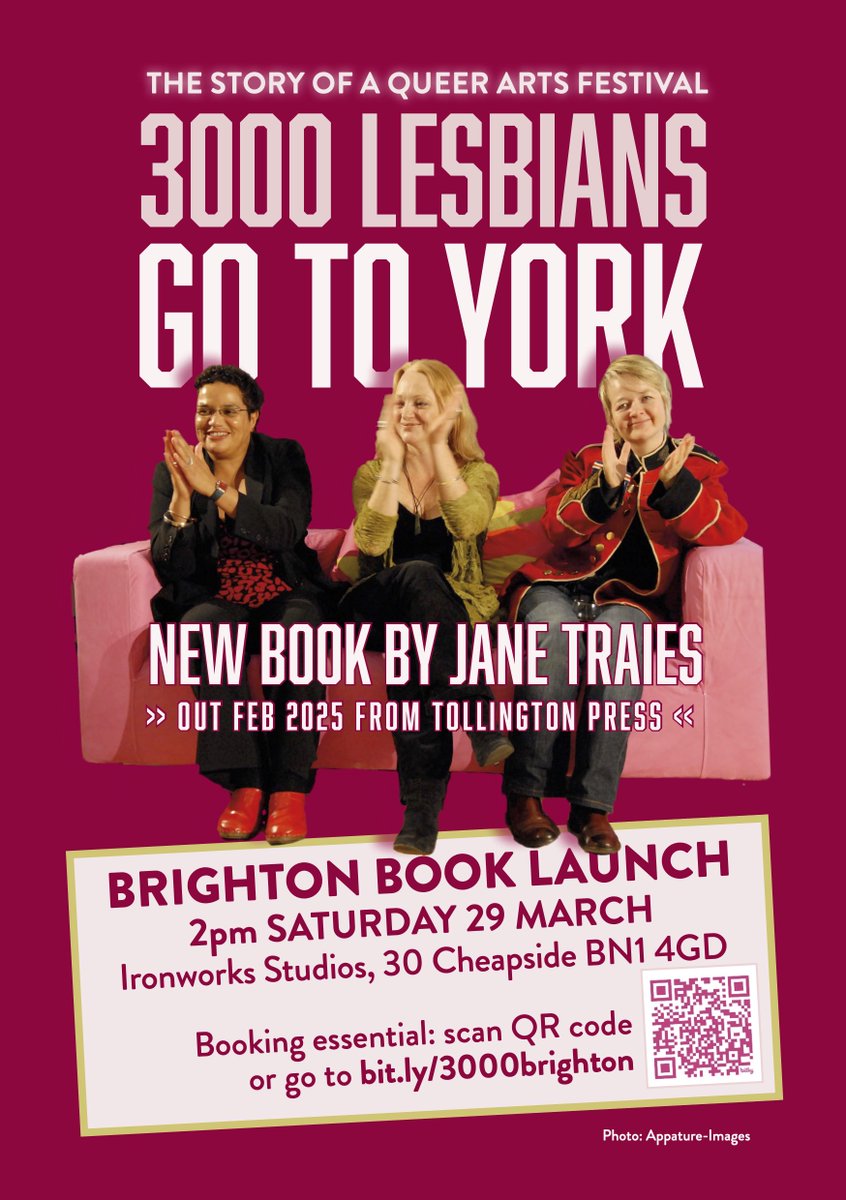Three Thousand Lesbians (@3000_lesbians) on Twitter photo Hello folks!
As the film is in the depths of post-production, we wanted to share that the book '3000 Lesbians Go To York' has it's Brighton Launch next Saturday 29th March!!
Please share the post!!
More updates & SHOUT OUTs very soon!!!
<a href="/JaneTraies/">Jane Traies</a> <a href="/Rachel_Dax/">Rachel Dax</a> Hello folks!
As the film is in the depths of post-production, we wanted to share that the book '3000 Lesbians Go To York' has it's Brighton Launch next Saturday 29th March!!
Please share the post!!
More updates & SHOUT OUTs very soon!!!
<a href="/JaneTraies/">Jane Traies</a> <a href="/Rachel_Dax/">Rachel Dax</a>
