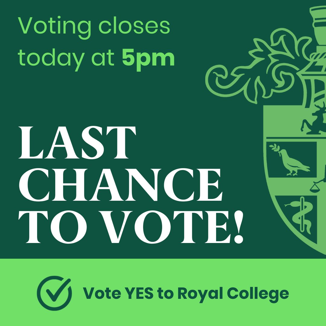 Today is the final day to take part in the Special Resolution Vote and help shape the future of pharmacy.

#RPSVote closes at 5pm today, Monday 24 March 2025.

Vote now: ow.ly/MVSu50ViU5m

Find out more about the proposals for change: ow.ly/hIbb50ViU5l