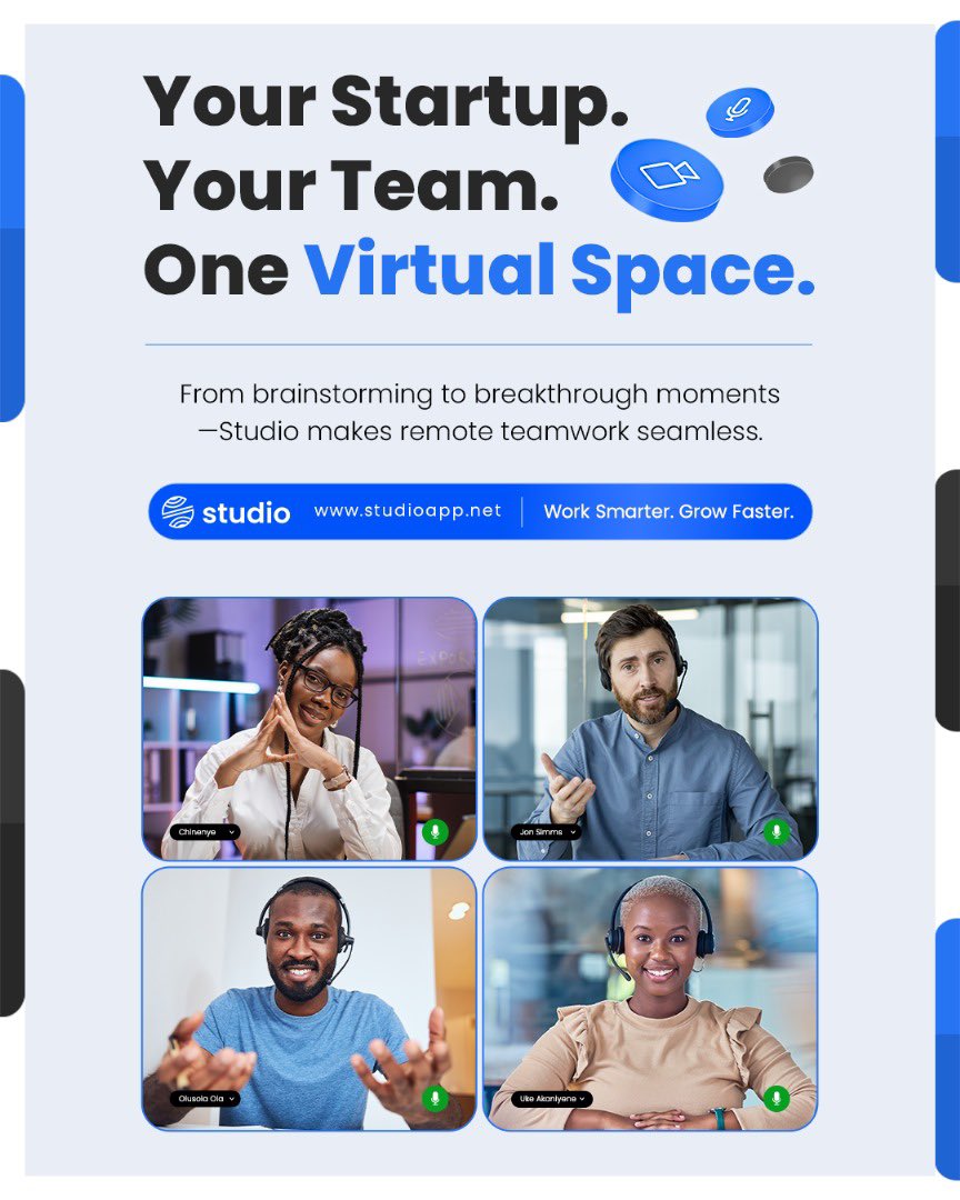 thestudio_app's tweet image. Your Startup. Your Team. One Virtual Space.

From brainstorming to breakthrough moments—Studio makes remote teamwork seamless.

studioapp.net | Work Smarter. Grow Faster.

#StudioApp
#StartupSuccess
#TeamworkMadeEasy