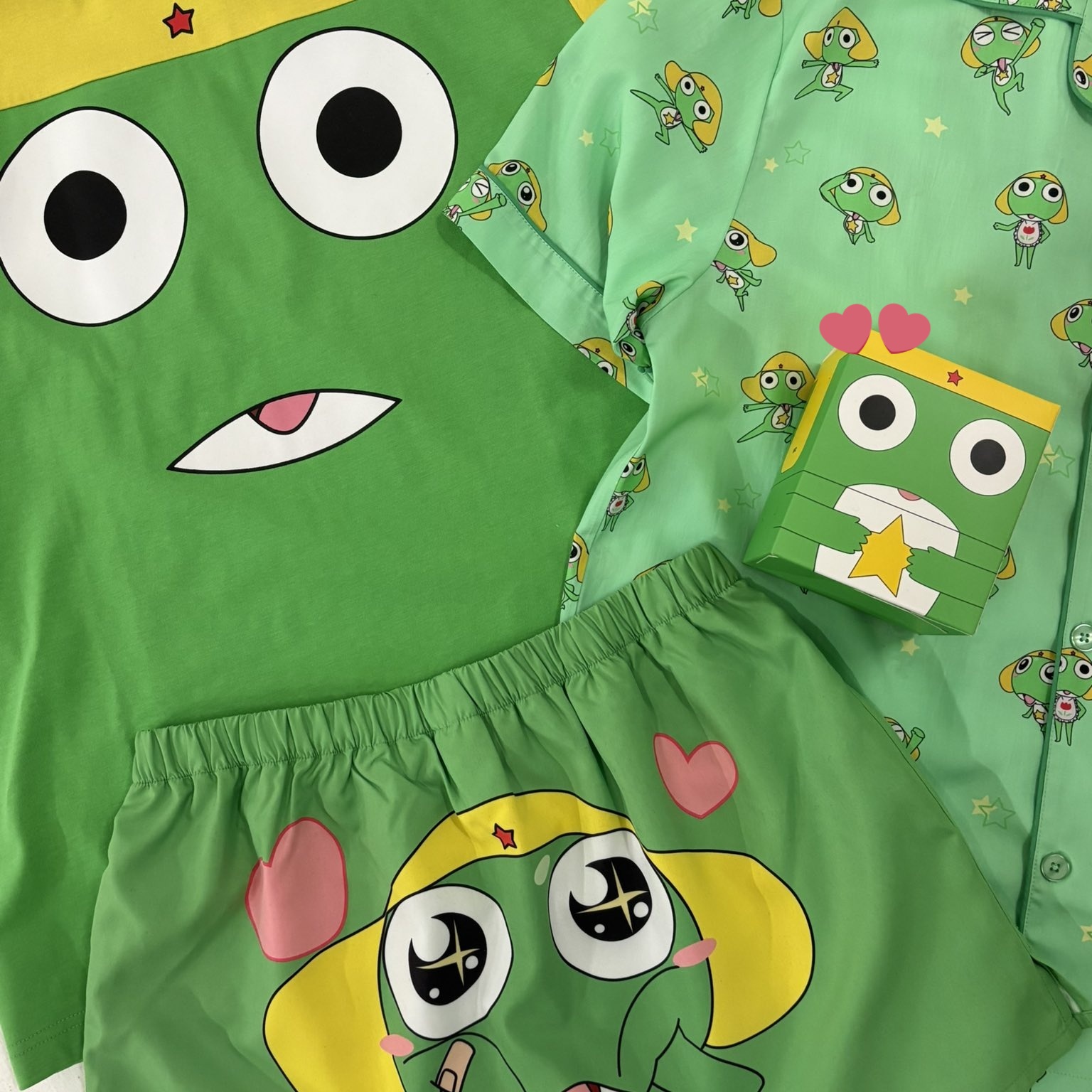 SPAO カエル軍曹 ケロロ 半袖 パジャマ(GREEN) かわいい 部屋着 韓国SPAO スパオ】[ケロロ軍曹] ユニセックス 半袖パジャマ