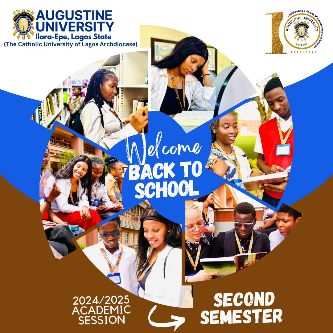 augustine_uni's tweet photo. Wishing all our students a happy resumption and a successful second semester! May this new semester be filled with growth, excellence, and great achievements. Stay focused and make the most of every opportunity. Welcome back! https://t.co/tgXDxF2lZv