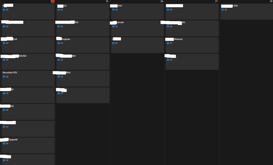 calendar hasn't looked this packed in awhile we're so back