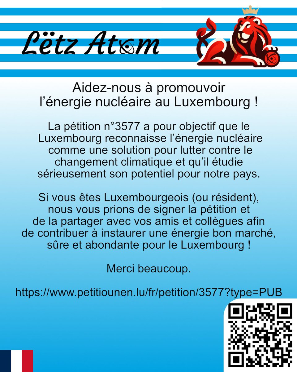 LetzAtom's tweet photo. Nous avons plus que jamais besoin de vous pour signer la pétition n°3577 et nous aider à présenter notre demande au gouvernement luxembourgeois. Tout le monde pourrait une énergie peu cher et abondante, sans émissions de carbone !
https://t.co/puxsxf01dk https://t.co/wO6jx00bsq