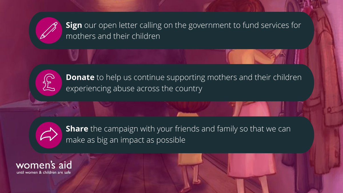 Sadly, for many mothers and their children, The Monster Who Came to Tea is not fiction.

Most of survivors accessing support this year have children and with Mother’s Day coming up we’re asking you to support them.

Donate - womensaid.org.uk/donate/
Sign - womensaid.org.uk/get-involved/c…