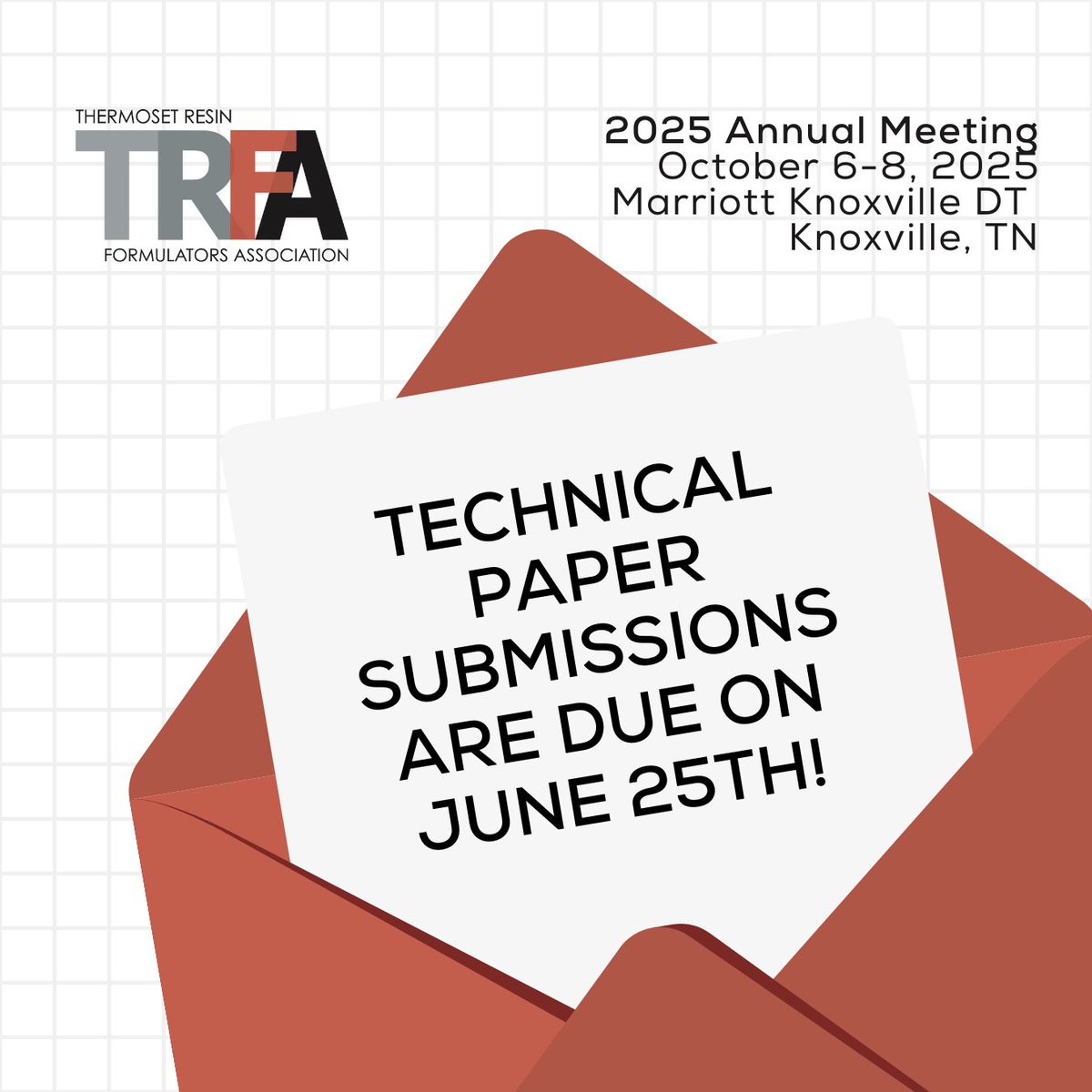 The #TRFA2025 Annual Meeting is the premier forum in the thermoset industry to interact and exchange knowledge among formulators, distributors, and suppliers. Want to know more about having your technical paper featured? ➡️ ow.ly/GoXc50Vf16j