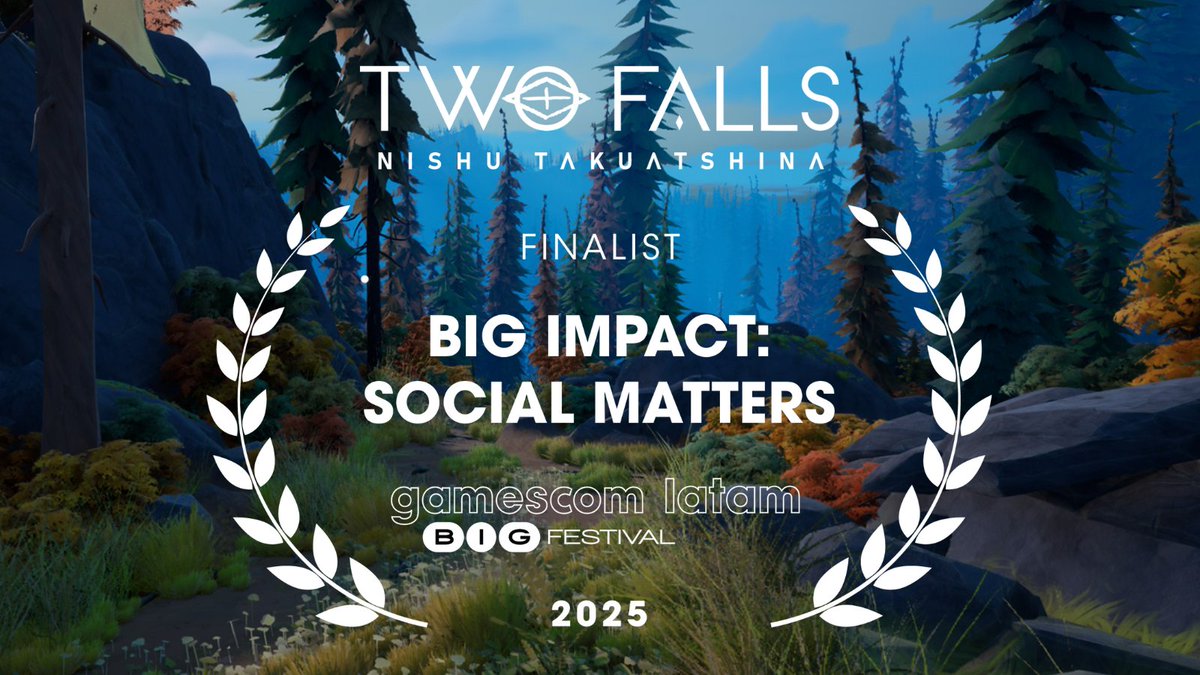 🎮 Two Falls - Nishu Takuatshina 🌲 OUT NOW (@twofalls) on Twitter photo 📣 We're happy to announce that Two Falls is a finalist for Social Matters AND Diversity in the Gamescom LATAM <a href="/BIG_Festival/">gamescom latam BIG Festival 🎮</a> ! 💖
🫶 You can check out our categories and the other amazing nominees right here: latam.gamescom.global/en/big-festiva… 📣 We're happy to announce that Two Falls is a finalist for Social Matters AND Diversity in the Gamescom LATAM <a href="/BIG_Festival/">gamescom latam BIG Festival 🎮</a> ! 💖
🫶 You can check out our categories and the other amazing nominees right here: latam.gamescom.global/en/big-festiva…