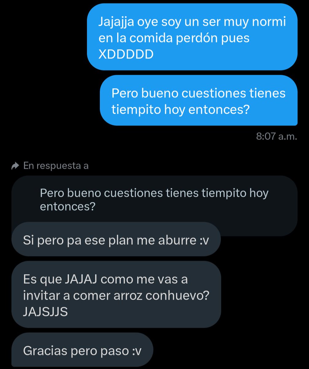 Parce soy re humilde 🤣🤣 con momentos humildes, que a veces no tiene pa comer grandes cosas o pa pasajes y me rechazan por eso XDDDD bueno f esperar otros hombres.🫨🫨🫨