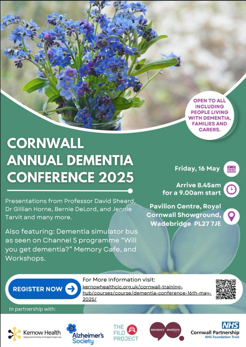 DementiaEducationCornwall (@dementiaedcorn) on Twitter photo 1of2,Cornwall's 4th #Dementia Conference is open for registration kernowhealthcic.org.uk/cornwall-train…. We have a fantastic day planned with intriguing speakers, workshops, informative stands, @CMCNcafes are holding a memory cafe 11-12.30 & dementia simulator bus. <a href="/alzheimerssoc/">Alzheimer's Society</a> <a href="/FiloProject/">The Filo Project</a> 1of2,Cornwall's 4th #Dementia Conference is open for registration kernowhealthcic.org.uk/cornwall-train…. We have a fantastic day planned with intriguing speakers, workshops, informative stands, @CMCNcafes are holding a memory cafe 11-12.30 & dementia simulator bus. <a href="/alzheimerssoc/">Alzheimer's Society</a> <a href="/FiloProject/">The Filo Project</a>