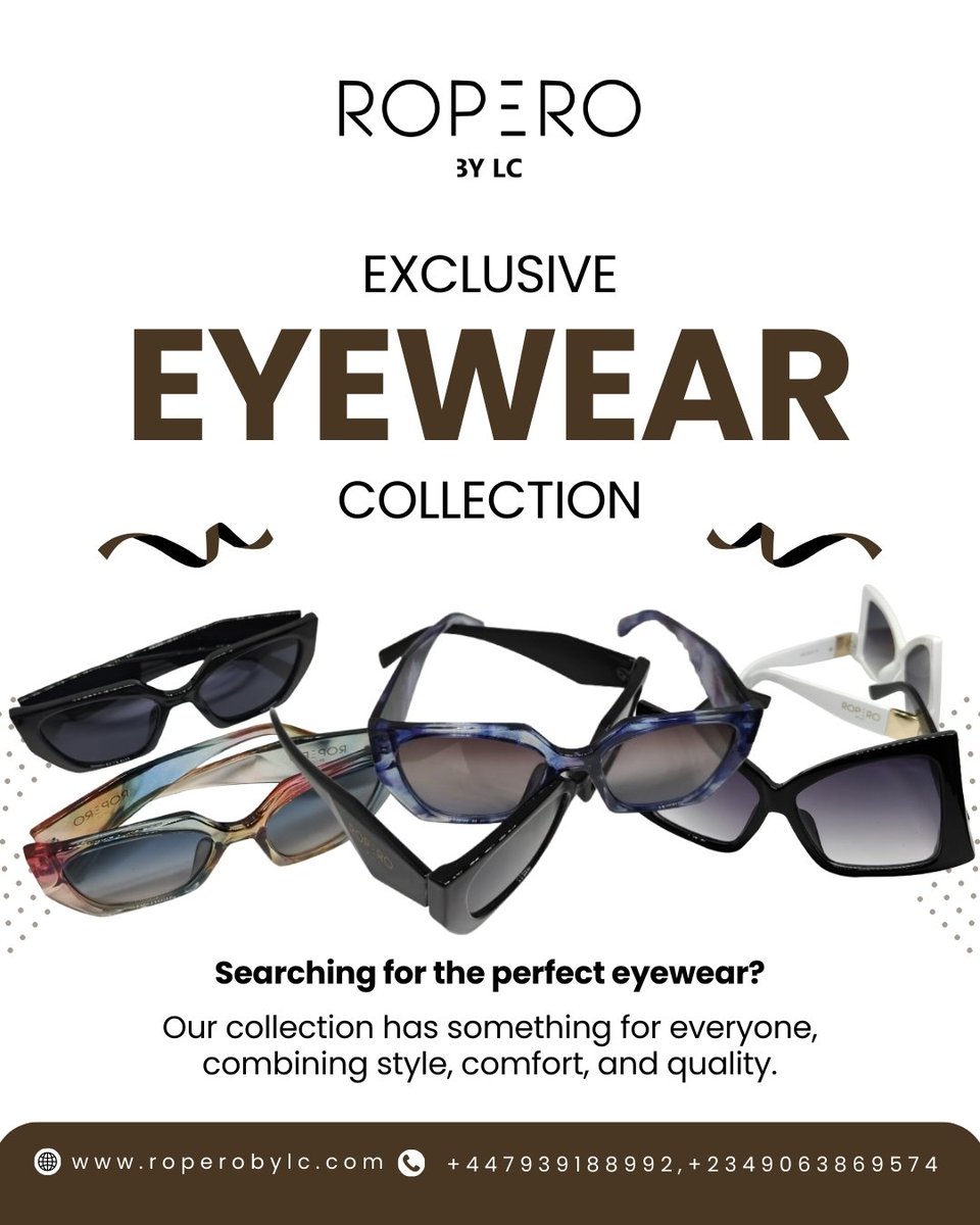 RoperobyLC's tweet image. Elevate Your Look with Ropero! 🔥
Whether you&apos;re into bold, chic, or classic styles, our exclusive collection blends fashion, comfort, and quality—all in one! 🤩

✨ See the world in style. Shop now! ✨

#RoperoEyewear #StyleMeetsVision #TrendyFrames  #JHOPE #jeddah