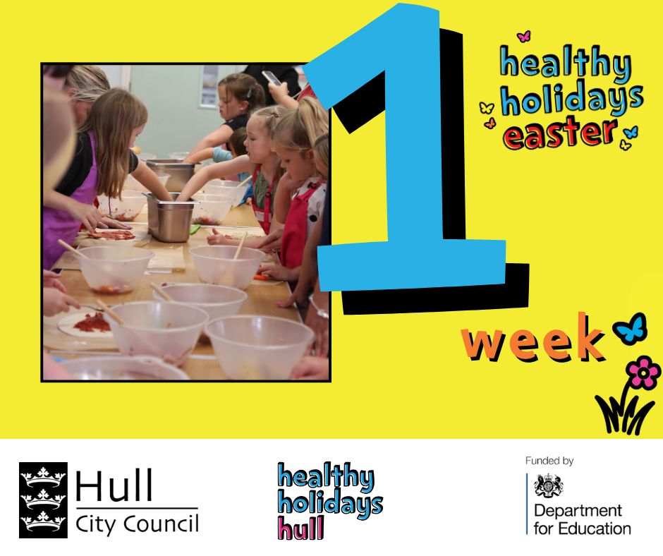 The countdown to Healthy Holidays Hull is on! 🎉 In just a week, children in Hull can enjoy fun activities for all ages. Stay active, learn and have a blast! Check out all the activities at healthyholidayshull.org.  Let’s make this Easter memorable! 🌟#HealthyHolidaysHull
