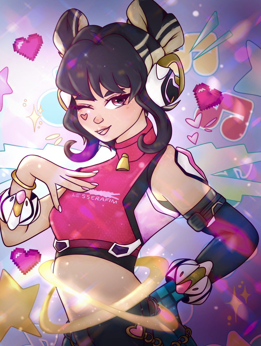 isabelhxx's tweet image. FEARLESS Juno 🪐!!! #Overwatch2 x @le_sserafim fan art! ✨ #Overwatch2Fanart #LE_SSERAFIM #JunoOverwatch2