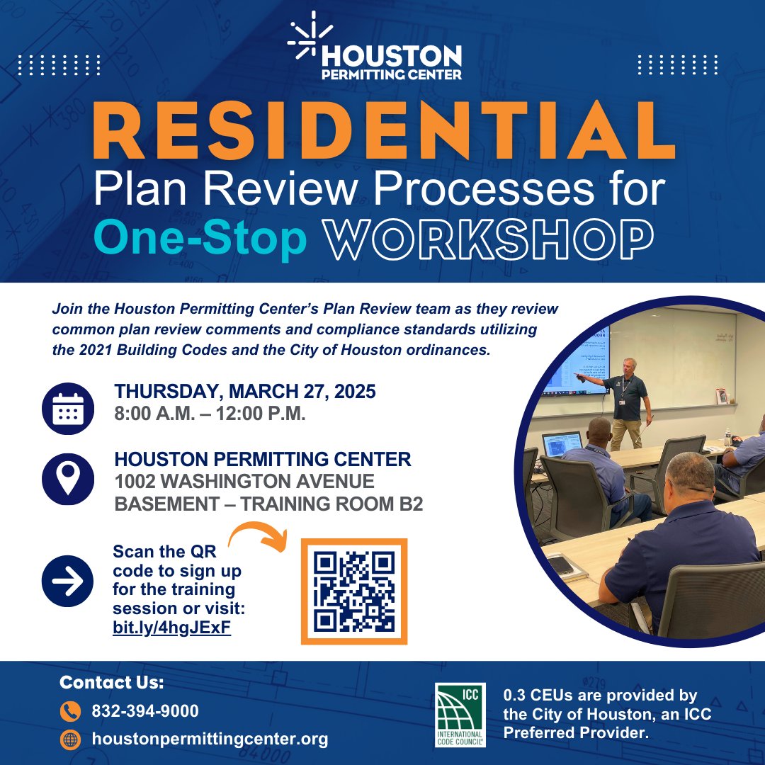 COHPermits's tweet image. Join the @COHPermits Plan Review team as they review common plan review comments and compliance standards utilizing the 2021 Building Codes and the City of Houston ordinances. Register here: bit.ly/4hgJExF
#InternationalCodeCouncil #PlanReview #HoustonHomeOwner
