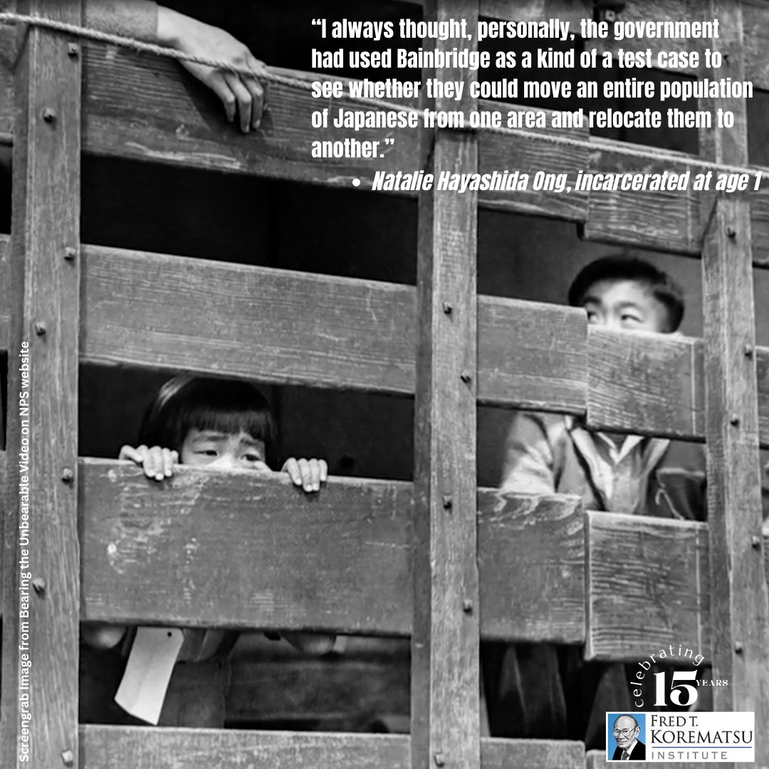 #OTD in 1942, the U.S. government began evictions &amp; evacuations of Japanese American residents on Bainbridge Island in WA. "Bearing the Unbearable" examines the forced removal and the subsequent incarcerations in Manzanar &amp; Minidoka. Watch it here: tinyurl.com/dcwafudf