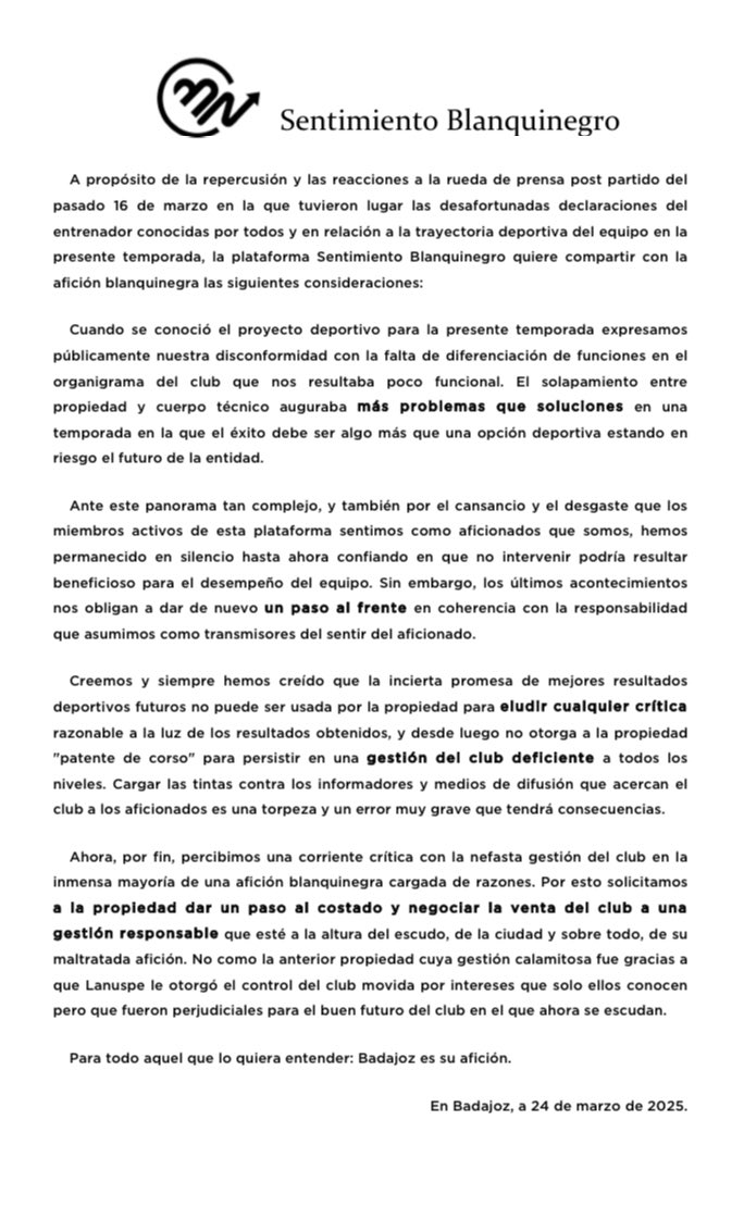 Plataforma Sentimiento Blanquinegro tweet media