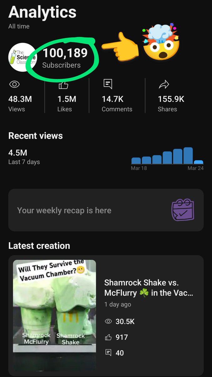 Sci_Classroom's tweet image. Holy Cow — I just reached 100K subscribers on YouTube!🎉