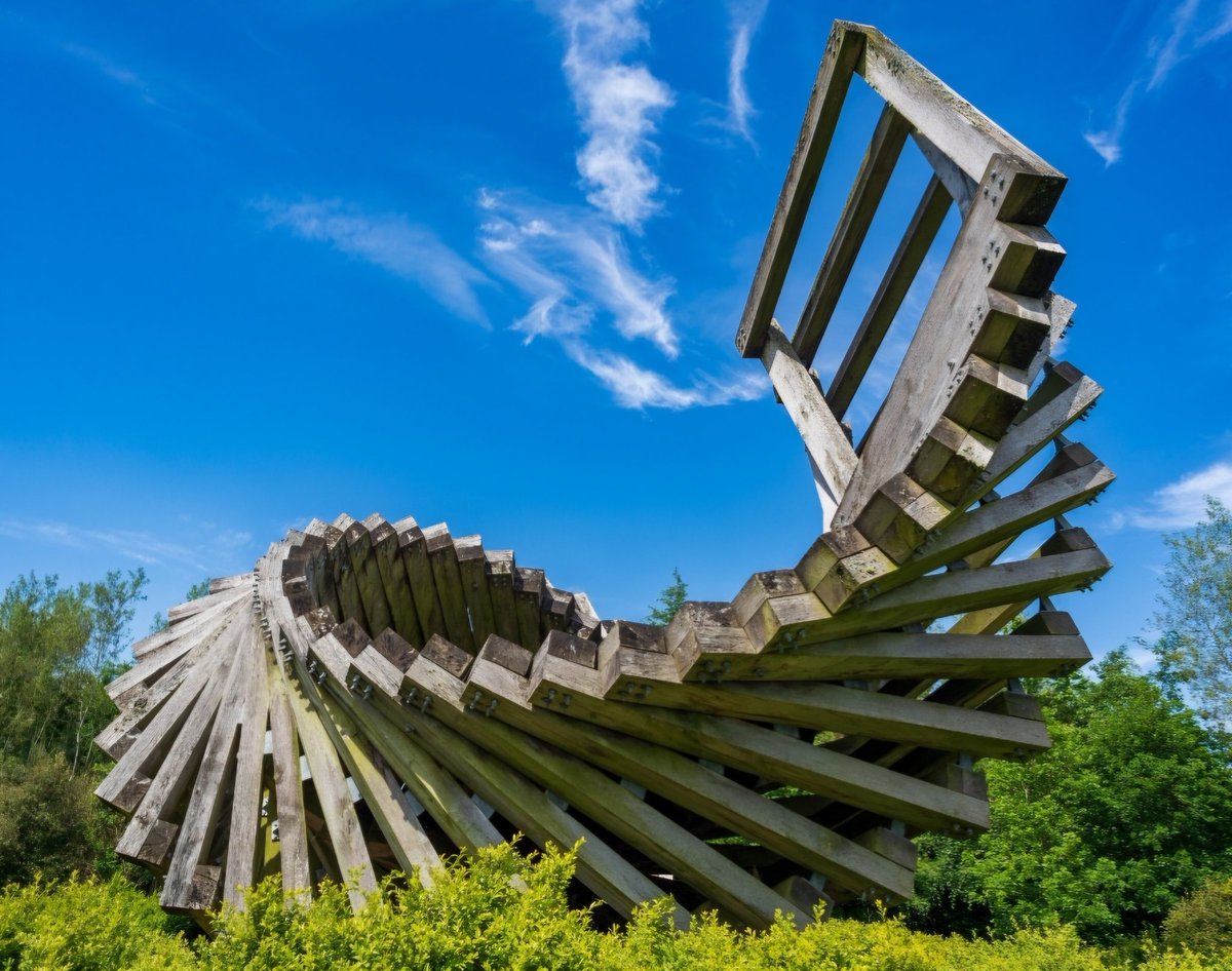 Discover The Long Sleeper at Oakfield Park

As you plan your visit to Oakfield Park this season, be sure to seek out The Long Sleeper—a breathtaking oak sculpture resting in the Lower Gardens. 

This striking piece, crafted from 17 tons of oak, appears to defy gravity with its