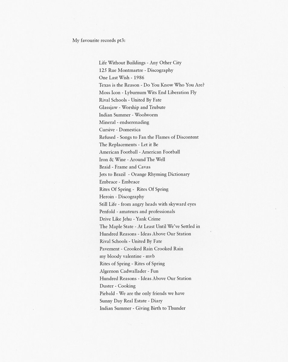 brooklynvegan's tweet image. Matty Healy's list of favorite albums includes Duster, Piebald, Texas Is The Reason, Refused, Algernon Cadwallader &amp;amp; lots more