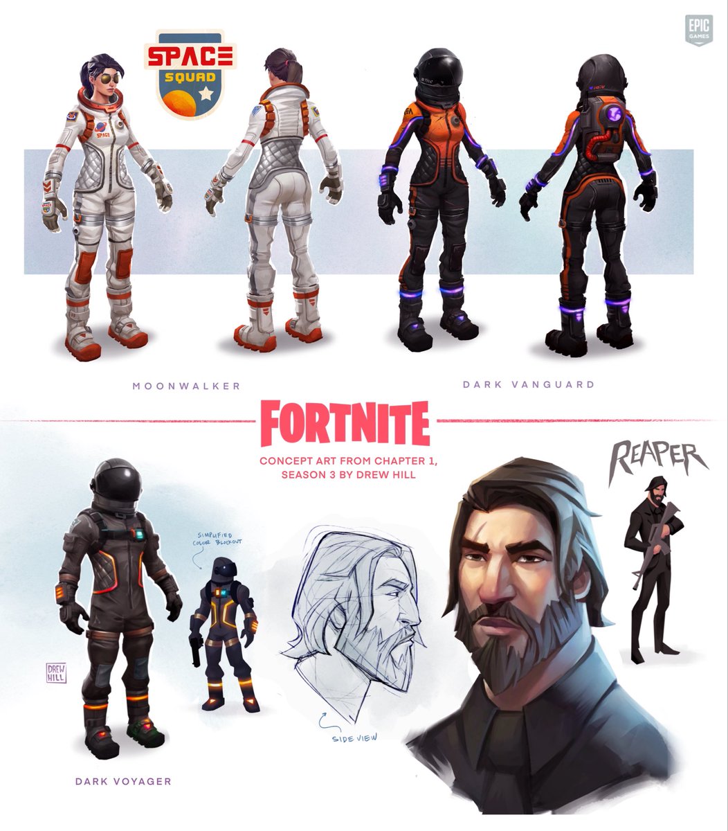 Some of my OG character designs from chapter 1 season 3. It was such a fun battle pass to work on! I can’t believe it’s already been 7 years. #OG #Fortnite #FortniteArt
