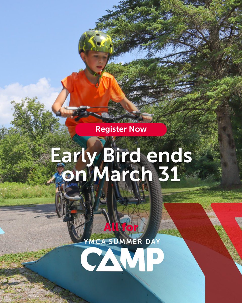 YMCAGTA's tweet photo. Time is running out to lock in the best deal for summer! Early Bird pricing ends next week on Monday, March 31 which means this is your last chance to save 10% on all full-fee day camp programs and get bussing at a discounted rate. Register now: https://t.co/Mtm2sG568p https://t.co/bWIylq5t9J