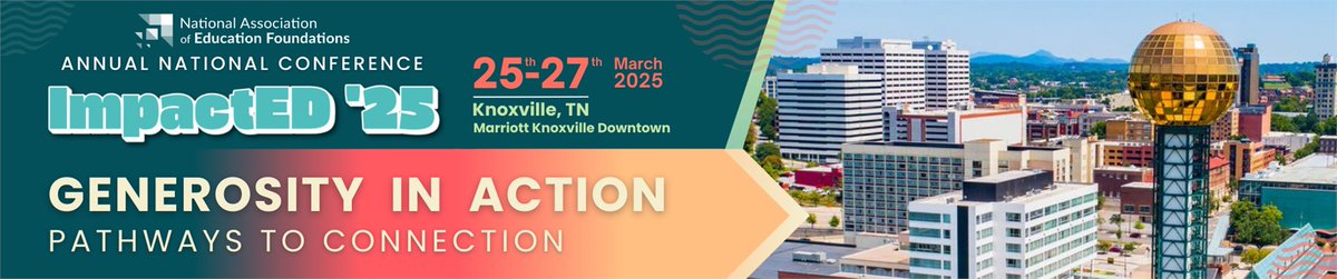 educateknox's tweet photo. Welcome to Knoxville to all the members attending the NAEF's National Conference. We’re thrilled to attend the 2025 Impact’ ED Conference this week to connect, collaborate, and explore new ways to elevate education through innovation and impact. #ImpactED25 #EducationFoundations https://t.co/qrN7qEWer2