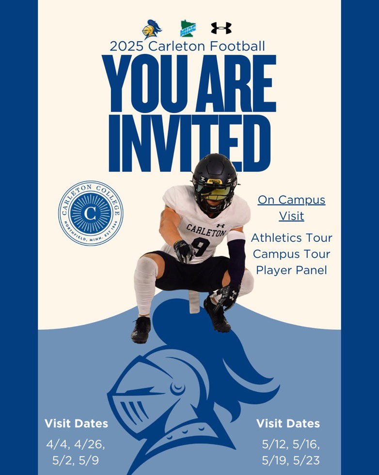 Preston Brodd (@pb62026) on Twitter photo Big Thank you to <a href="/AB_Balogh21/">Coach Balogh</a> for the invite to <a href="/CarletonKnights/">Carleton Knights</a> .
<a href="/coach_wwright/">Will Wright</a> <a href="/CoachparkerFB/">Shane Parker</a> Big Thank you to <a href="/AB_Balogh21/">Coach Balogh</a> for the invite to <a href="/CarletonKnights/">Carleton Knights</a> .
<a href="/coach_wwright/">Will Wright</a> <a href="/CoachparkerFB/">Shane Parker</a>