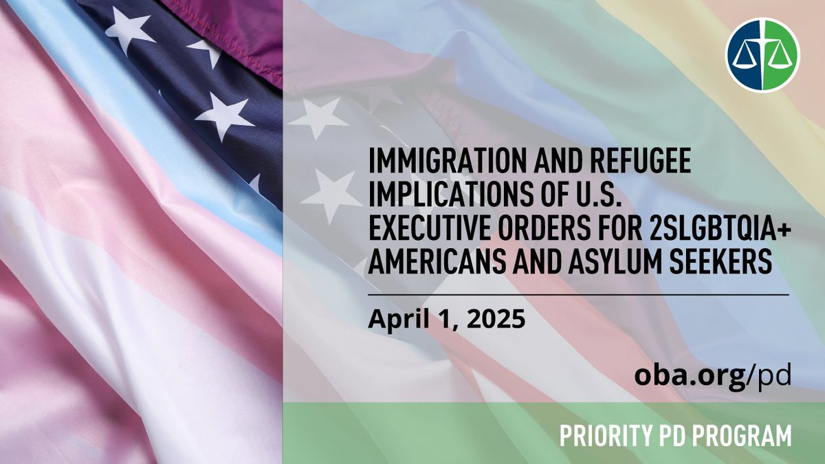 Recent developments raise significant concerns for 2SLGBTQIA+ Americans and other individuals seeking asylum in the U.S. Join us to unravel implications of this rollback of trans rights and what it means for immigration and refugee lawyers, and clients. cbapd.org/details_en.asp…