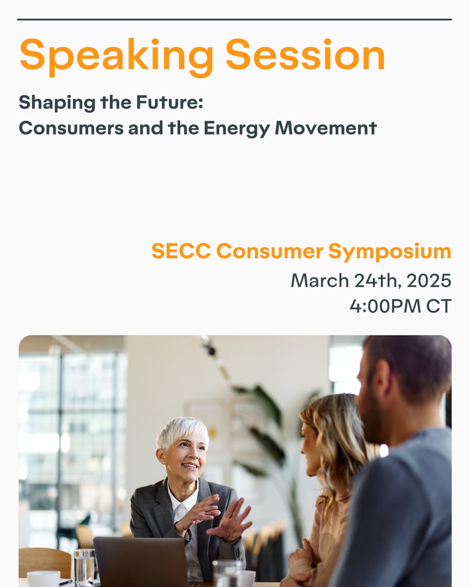 Listen to our CMO, Brad Langley, and other expert panelists explain how our organizations empower consumers to make cleaner energy choices at SECC's Consumers Symposium ⚡