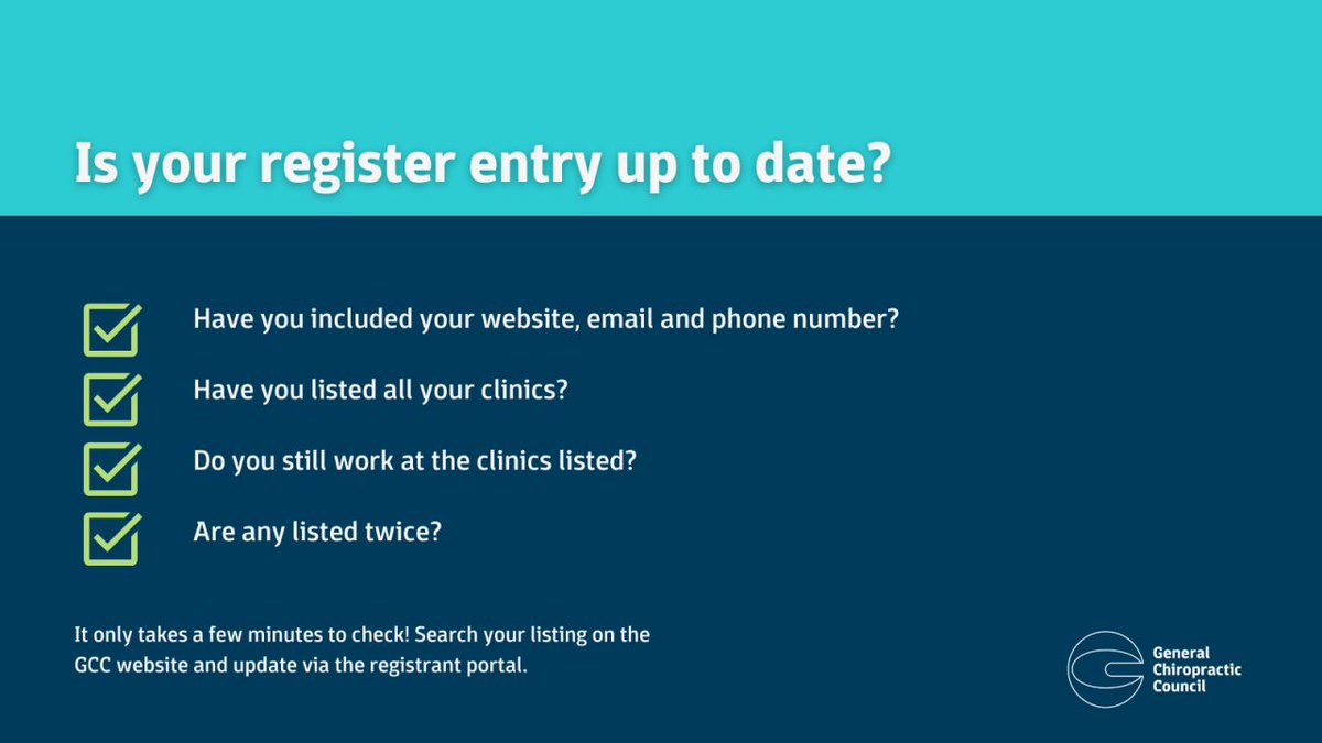 🧹 Is your registry entry in need of a spring clean?

Last month the register was searched 11,925 times - an average of 425 times a day! 1,993 searches resulted in a click to make a phone call, send an email or click to the website.

We advise making sure your entry is up to date