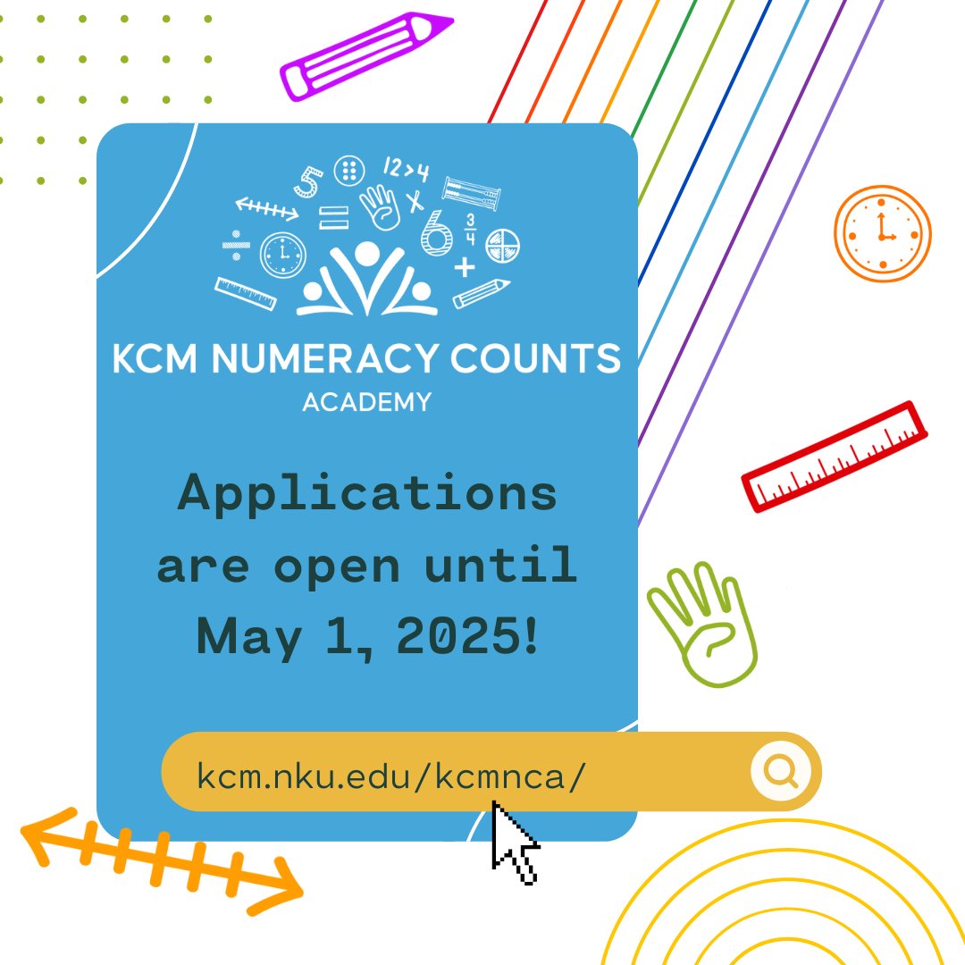 Have you applied for the KCM Numeracy Counts Academy? Become part of a community dedicated to empowering students through numeracy!

Click here to learn more and apply: kcm.nku.edu/kcmnca/index.p…

Click here to go directly to the application!: docs.google.com/forms/d/e/1FAI…