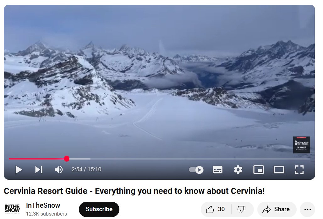 Aosta Valley, Italy (@aostavalley) on Twitter photo Welcome to Cervinia in the Italian Alps! ⛷️
Whether you're a seasoned skier or a first-timer, this Aosta Valley's high-altitude resort has something for everyone.
Check out <a href="/InTheSnowMag/">InTheSnow Magazine</a> Resort Guide for everything you need to know about Cervinia!
youtube.com/watch?v=rcc2cP… Welcome to Cervinia in the Italian Alps! ⛷️
Whether you're a seasoned skier or a first-timer, this Aosta Valley's high-altitude resort has something for everyone.
Check out <a href="/InTheSnowMag/">InTheSnow Magazine</a> Resort Guide for everything you need to know about Cervinia!
youtube.com/watch?v=rcc2cP…
