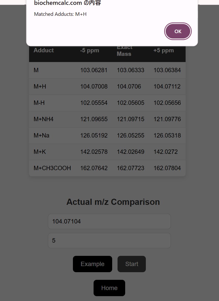 BioChemCalc's tweet image. Die Funktion zur Berechnung von Addukt-Ionen und zum Abgleich gemessener Massen wurde zu BCC hinzugefügt. Probieren Sie es jetzt aus: biochemcalc.com
#Biochemie
#Chemoinformatik
#LCMS
#Massenspektrometrie