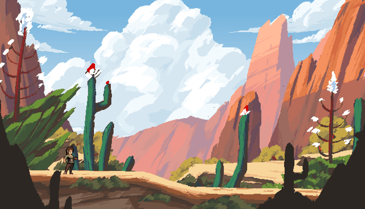 Anokolisa's tweet photo. #pixelart Desert Sketch https://t.co/ljpWRhsHJ0
