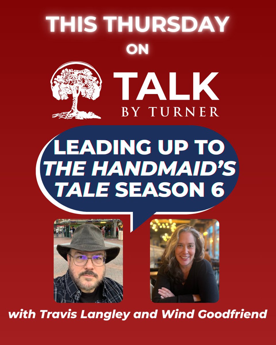 TALK by Turner (@turnerpub) on Twitter photo Get ready Handmaid's Tale fans! We're talking about the upcoming season on this week's episode of TALK by Turner. Mark your calendars for Thursday! <a href="/Superherologist/">Dr. Travis Langley</a>
#TheHandmaidsTale #ReproductiveRights #America #Feminism #Womensrights Get ready Handmaid's Tale fans! We're talking about the upcoming season on this week's episode of TALK by Turner. Mark your calendars for Thursday! <a href="/Superherologist/">Dr. Travis Langley</a>
#TheHandmaidsTale #ReproductiveRights #America #Feminism #Womensrights