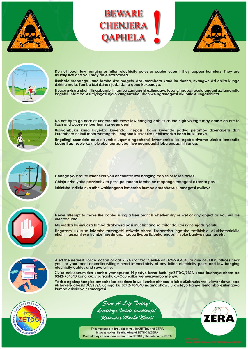 Be Cautious, Electricity cables are dangerous!

Don’t let fallen electricity lines harm you!

Protect yourself, protect your community! 🚫🔌

#ZERASafetyFirst

#StayAwayFromFallenCables

#ProtectLife