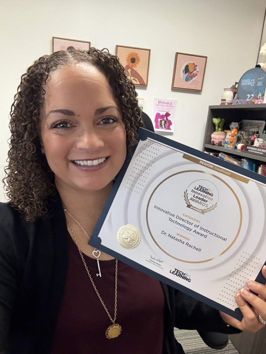 apsitnatasha's tweet image. HUGE thank you to @techlearning for this amazing honor!  I hate I wasn’t there to receive it in person, however, I am so extremely grateful to be recognized for the work that I get to lead my phenomenal team in doing! #edtechleader #edtechdirector #innovativeader