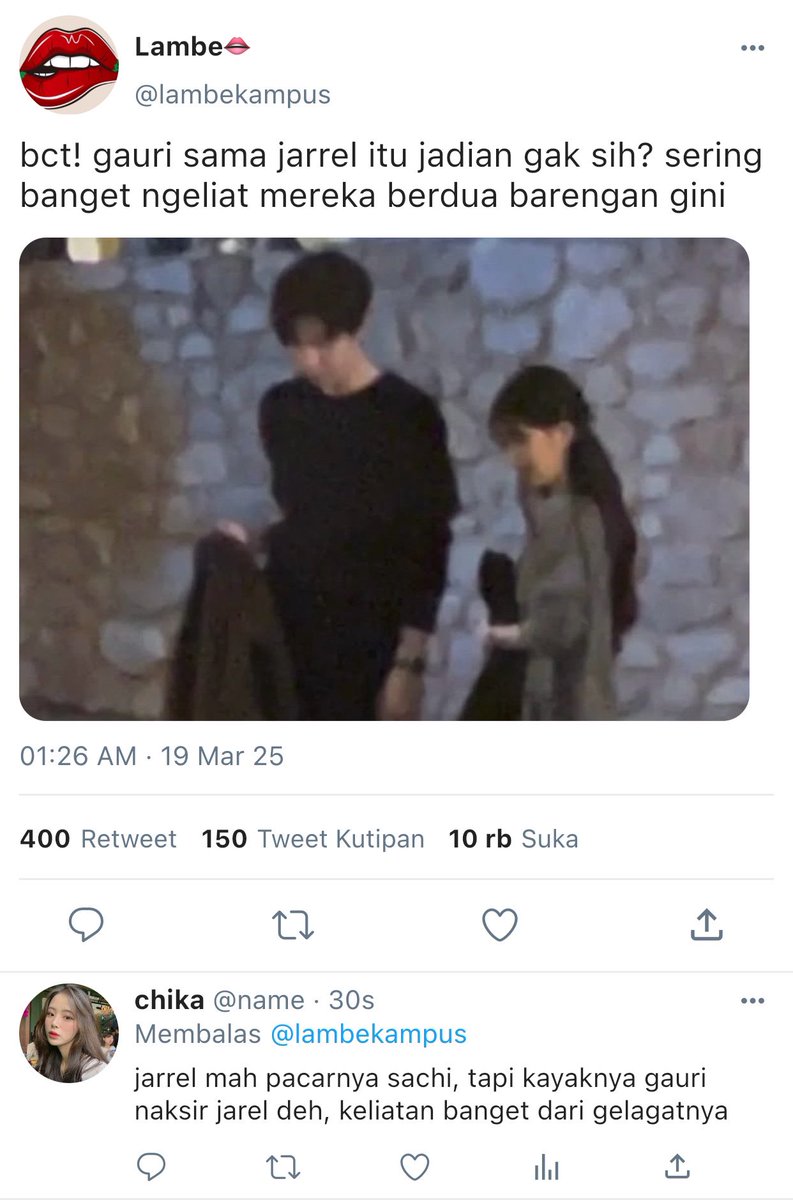 Jarrel &amp; Sachi (Part 7)

– an #angrybao few tweets au
bu calopsiaura