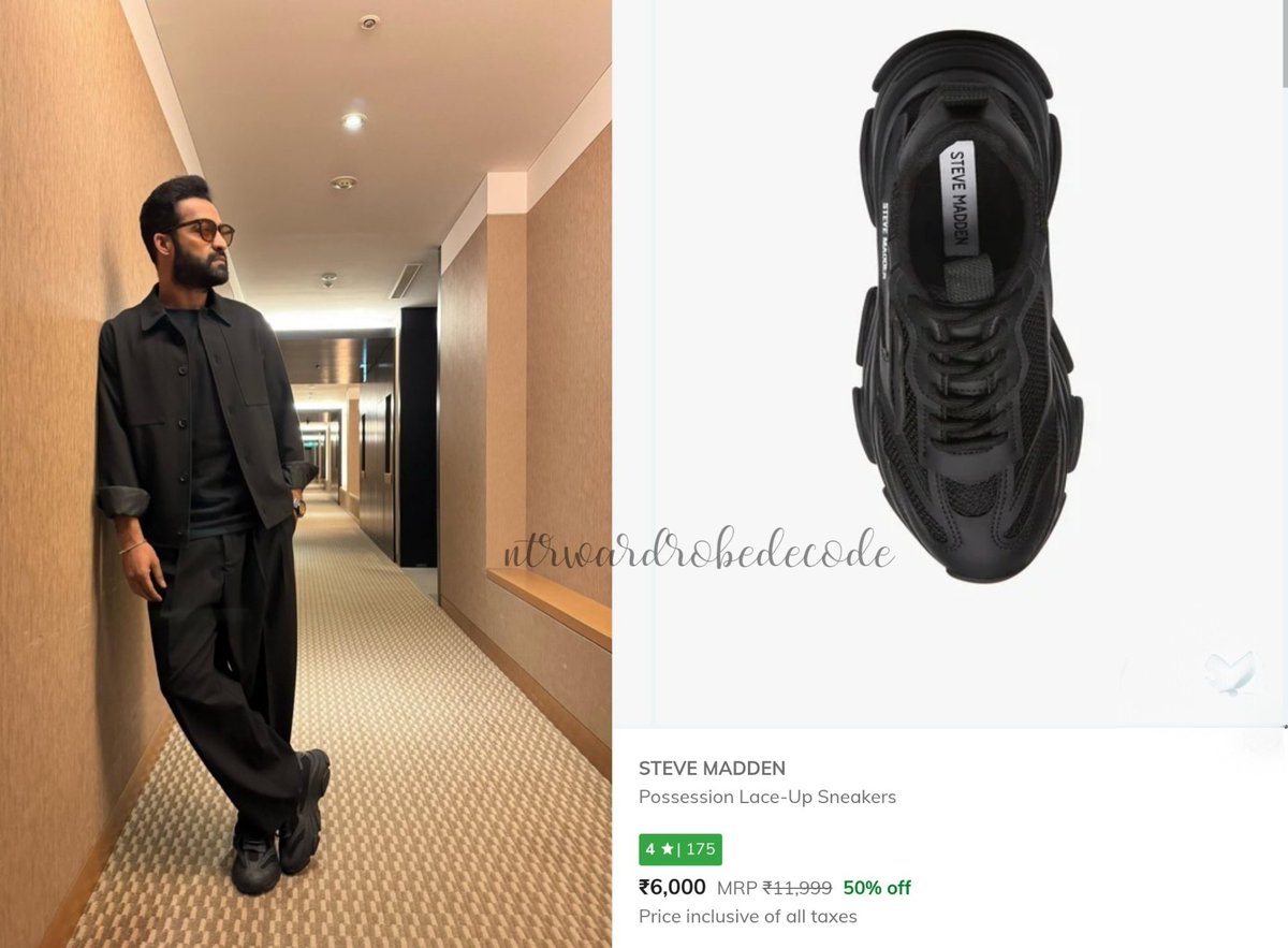 NTRWardrobe's tweet image. . @tarak9999 in Steve Madden Sneakers.
Cost - 6,000 INR ( offer price )
#NTRWardrobeDecode
#ManOfMassesNTR