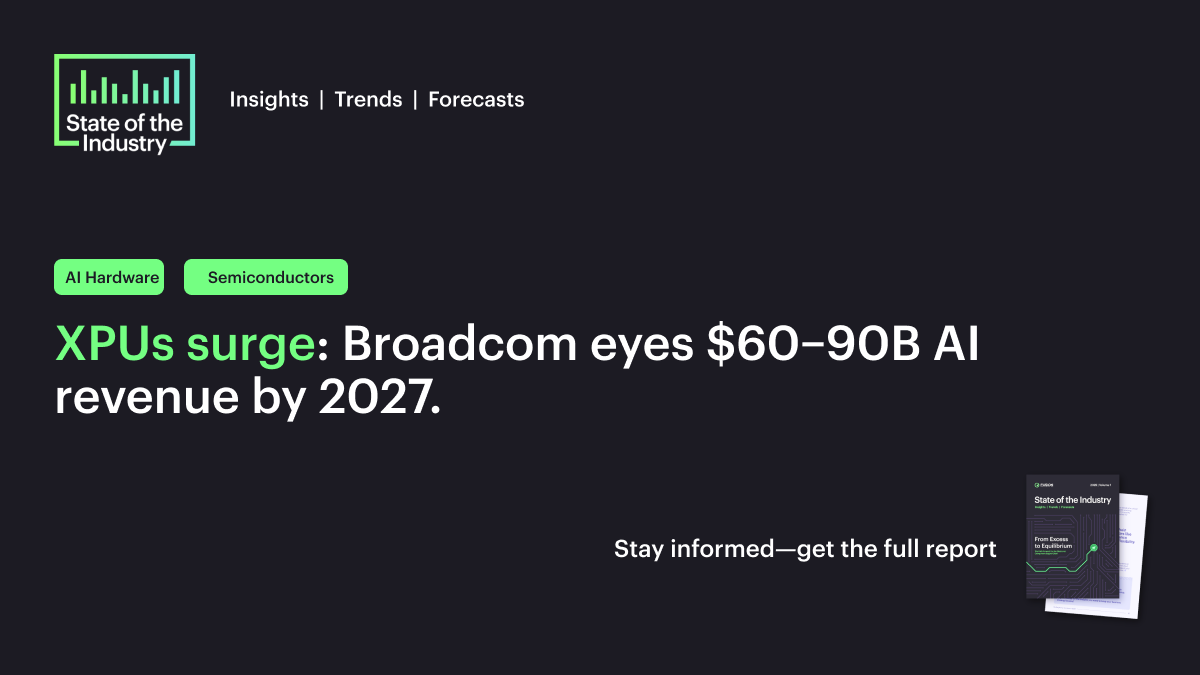 FusionFirst's tweet image. Broadcom is betting big on custom silicon. With XPUs on the rise, AI revenue could hit $60–90B by 2027. What’s driving the surge?

📊 Get the full breakdown in our State of the Industry Report.
🔗 hubs.la/Q03d4Hwm0

#XPU #AI #FusionInsights #MarketTrends #Semiconductors