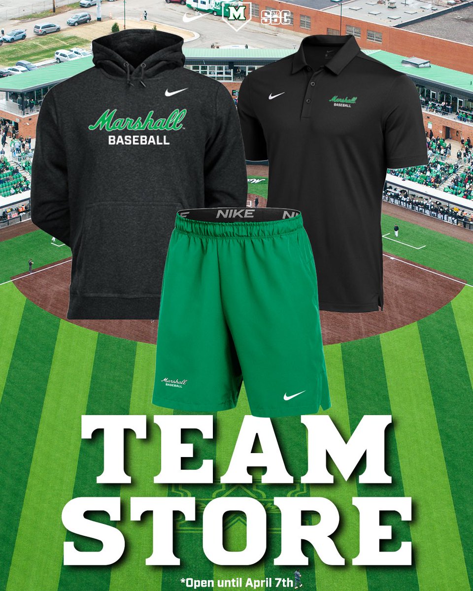 Marshall Baseball (@herdbaseball) on Twitter photo Get your Baseball gear! ⚾️🤘
🔗 bit.ly/MUBSBTeamStore
Our team store is open now and will be closing on Monday, April 7th!
#WeAreMarshall Get your Baseball gear! ⚾️🤘
🔗 bit.ly/MUBSBTeamStore
Our team store is open now and will be closing on Monday, April 7th!
#WeAreMarshall