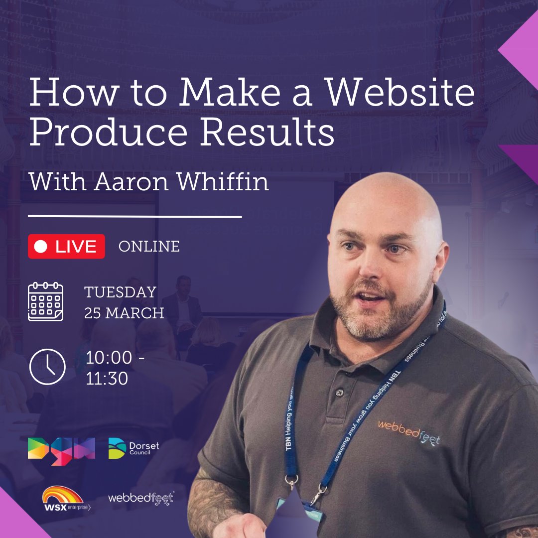 This is your LAST CHANCE to sign up for tomorrow’s website growth workshop with website expert, Aaron Whiffin. 

This event is FREE to join. To benefit from this masterclass, happening tomorrow at 10am, book your spot here: eventbrite.com/e/121909274220…