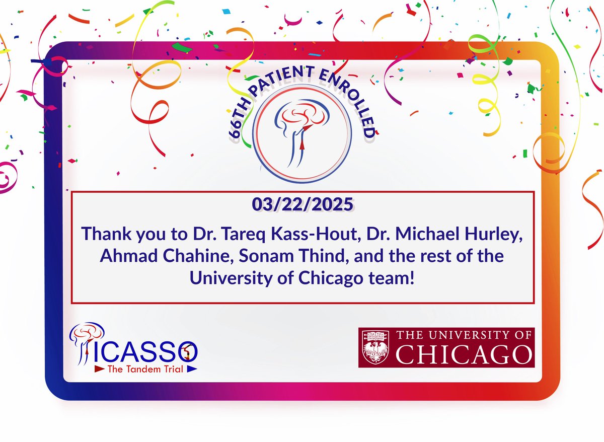 PICASSO Clinical Trial (@thepicassotrial) on Twitter photo Another enrollment over the weekend all thanks to Dr. <a href="/TareqKass/">Tareq Kass-Hout</a>, Dr. Michael Hurley, and the entire <a href="/UofC/">UniversityofChicago</a> University of Chicago team for enrolling the 66th patient in the PICASSO Trial 😎🎉🎉🤩 <a href="/oozaidat/">Osama Zaidat MD</a> <a href="/samialkasab/">Sami Al Kasab</a> <a href="/NguyenThanhMD/">Thanh Nguyen 🇺🇦</a> Another enrollment over the weekend all thanks to Dr. <a href="/TareqKass/">Tareq Kass-Hout</a>, Dr. Michael Hurley, and the entire <a href="/UofC/">UniversityofChicago</a> University of Chicago team for enrolling the 66th patient in the PICASSO Trial 😎🎉🎉🤩 <a href="/oozaidat/">Osama Zaidat MD</a> <a href="/samialkasab/">Sami Al Kasab</a> <a href="/NguyenThanhMD/">Thanh Nguyen 🇺🇦</a>
