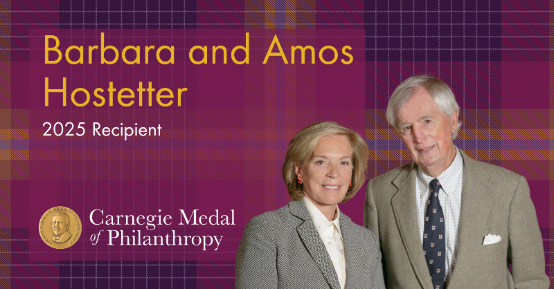 carnegiemedal's tweet photo. Barbara & Amos Hostetter will receive the 2025 #CMoP for their transformative contributions to climate, education & the arts.
Through @BarrFdn they have committed over $1.5B to driving sustainable solutions, expanding access to education & enriching communities through the arts.