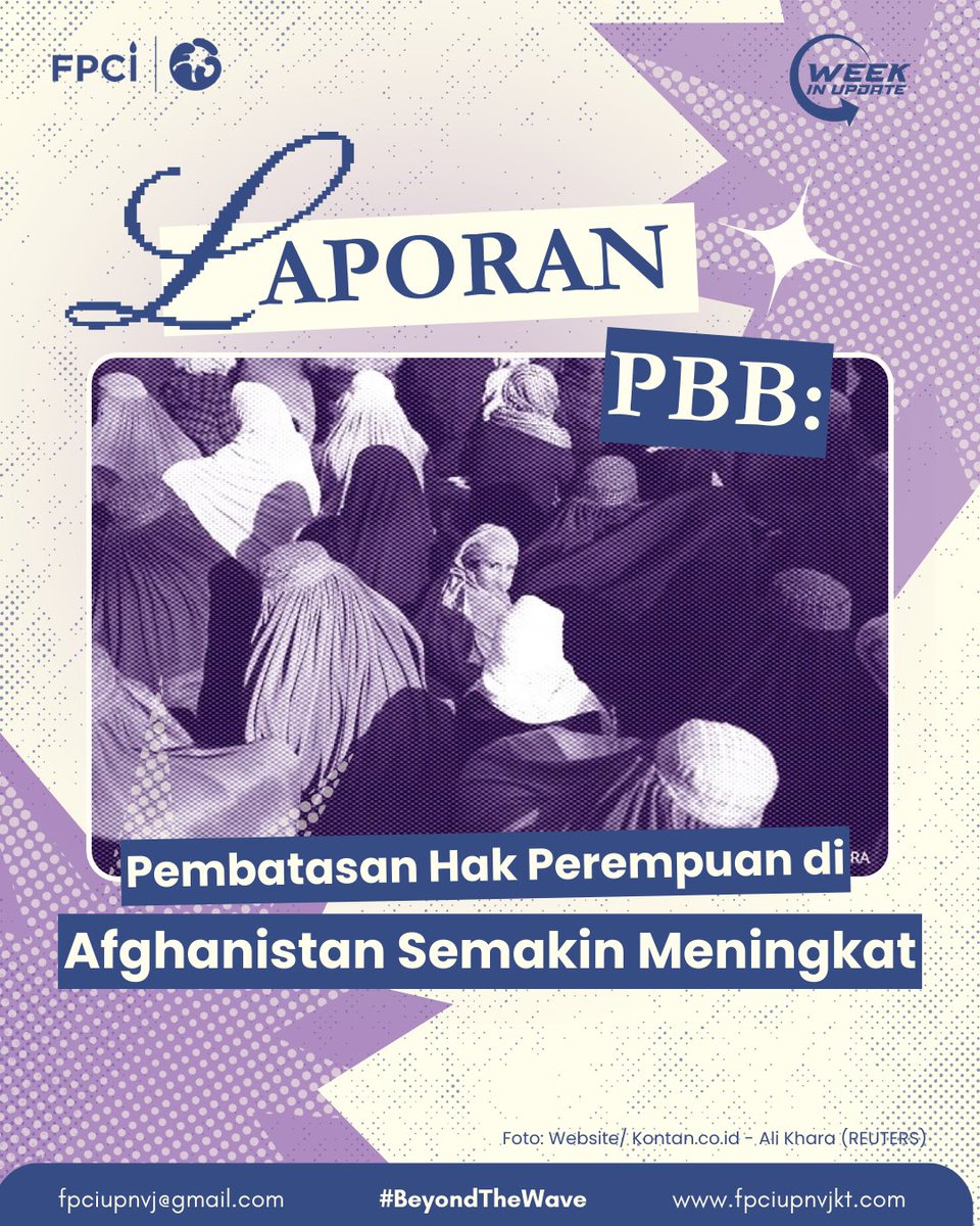 fpciupnvj's tweet photo. [What’s Happening?]

Laporan PBB: Pembatasan Hak Perempuan di Afghanistan Semakin Meningkat

#OneWorldOneEquality
#BeyondTheWave 
#FPCIUPNVJ
#FPCI
#NEWS
#WhatsHappening https://t.co/3w81TE3MNJ