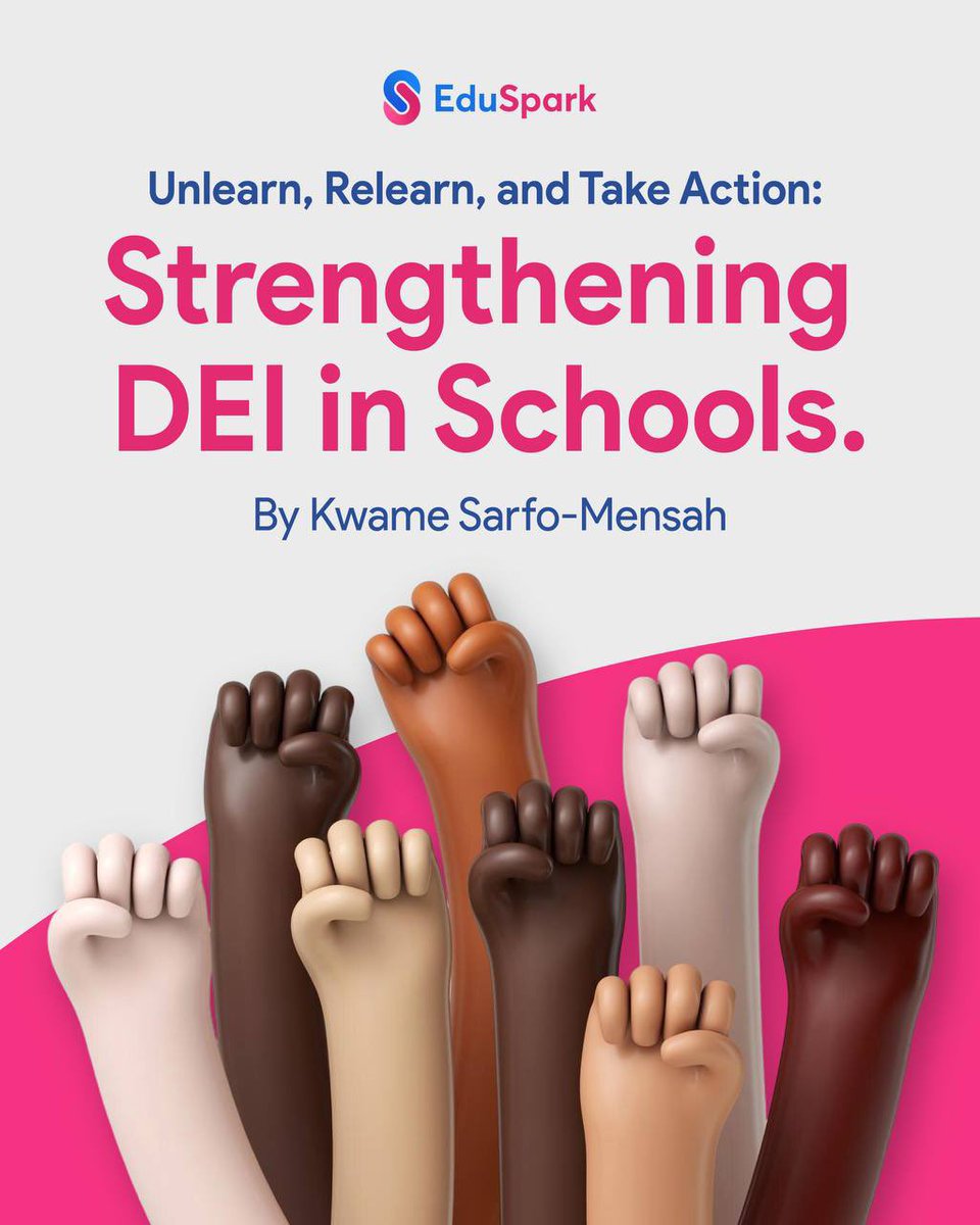 Join Kwame Sarfo-Mensah to unlearn outdated practices and relearn DEI for truly inclusive classrooms.  

✅ Affirm identities  ✅ Dismantle bias  ✅ Implement equity  

Move from awareness to action! 🔗 Learn more: eduspark.world/courses/from-i…"