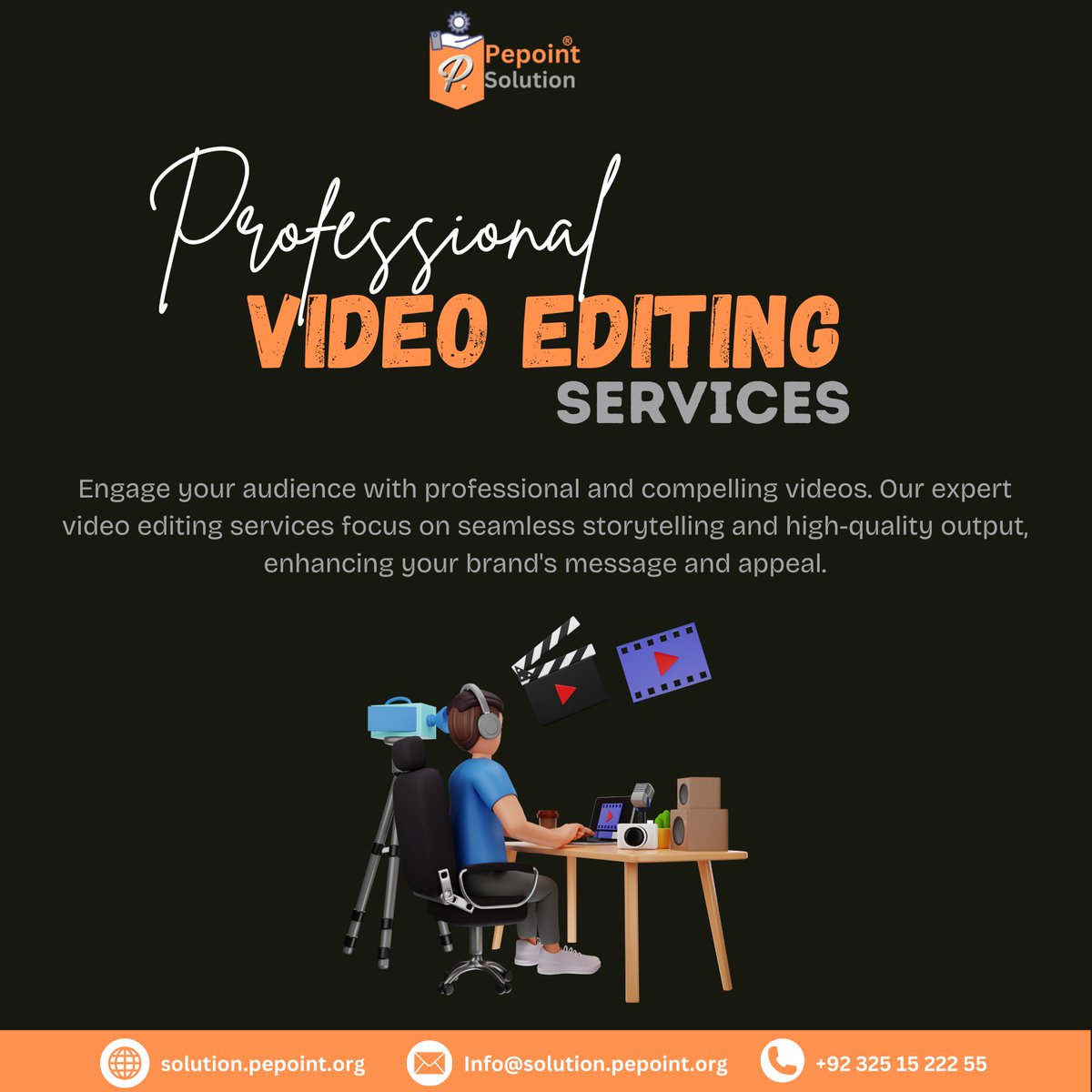 sloutionpepoint's tweet photo. 🎥 Professional Video Editing Services! 🚀

✅ Seamless storytelling &amp; smooth transitions
✅ High-quality visuals for branding &amp; ads
✅ Engaging social media &amp; YouTube edits
📩 Let’s create impactful videos together!
🌐 https://t.co/JXkCw4UIoa | 📧 Info@solution.pepoint.org | https://t.co/jDuypWKHHl