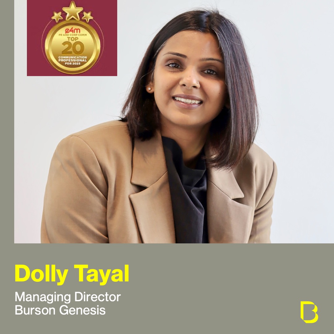 A well-deserved honor for Dolly Tayal, Managing Director, Burson Geneis, as she gets named among the Top 20 Communications Professionals to Watch Out For! Her leadership is inspiring the next generation of communications professionals.