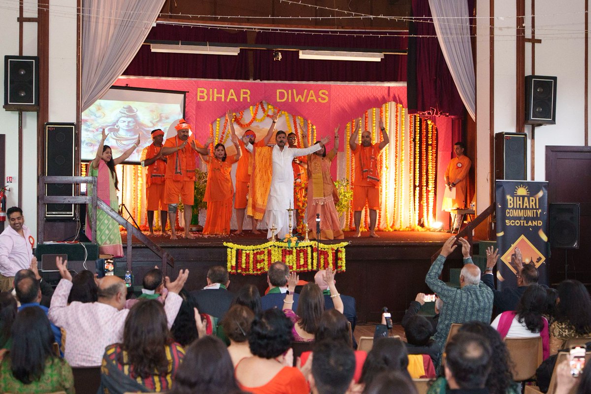 IndiaInScotland's tweet photo. Consul attended the Bihar Divas celebration organized by the Bihari community in Edinburgh @BihariScot. The event attracted a large gathering of community members who came together to celebrate Bihar's rich culture, heritage, and traditions. https://t.co/oDgPcxaqn7