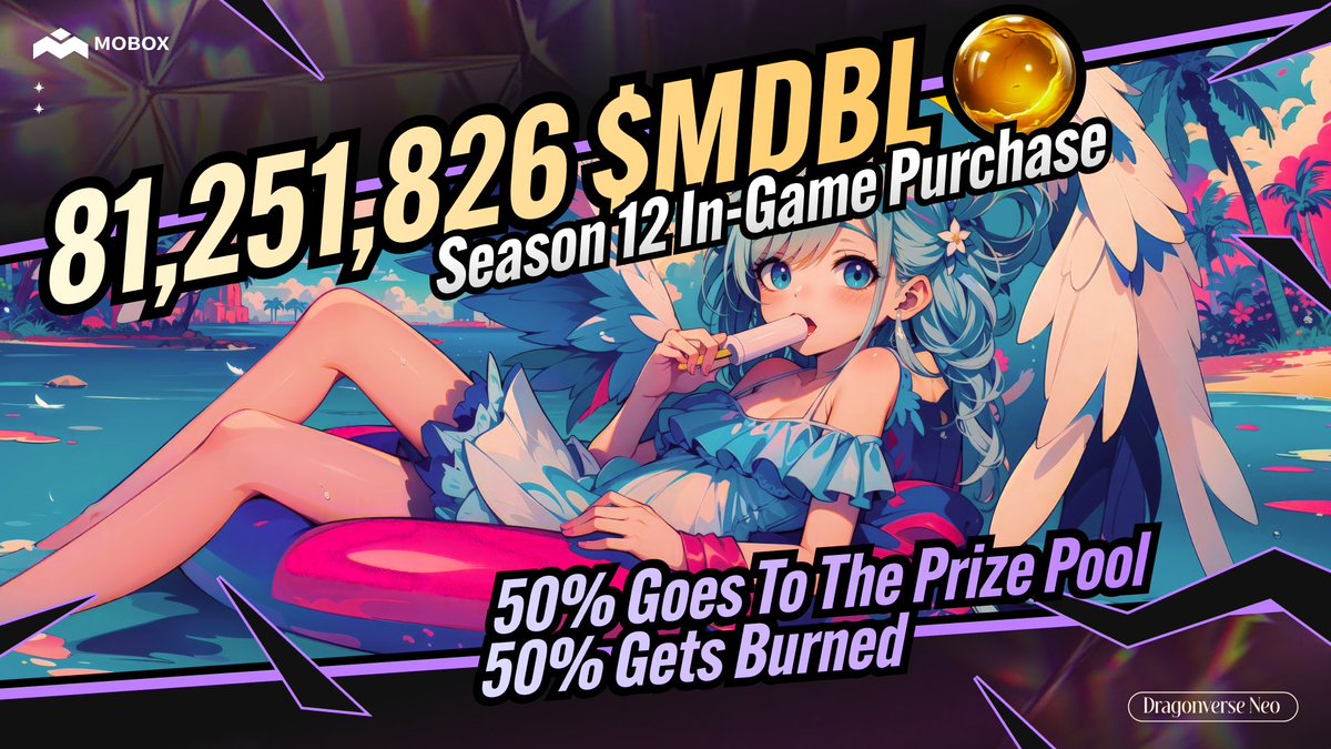 🤩 What's truly AMAZING is that after nearly a year of updates and iterations, Dragonverse Neo continues to attract EVER-GROWING enthusiasm and participation!

Season 12 has officially wrapped up today, with: 
💰 In-Game Purchase: 81,251,826 $MDBL
📈 This is a 64.4% jump from